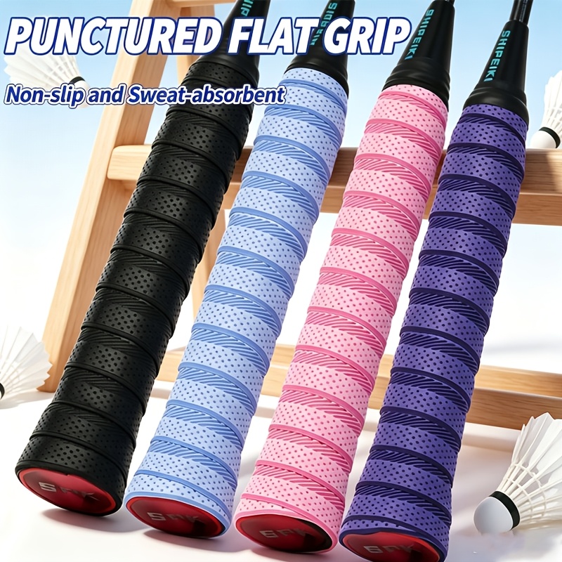 TEMU 4pcs Non-slip Pu Grip Tape, Suitable For Badminton And Tennis Rackets, Sweat-absorbing And Puncture-resistant Grip, Multiple Colors Available,