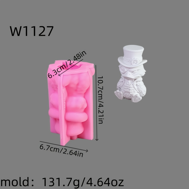 Image of Resin Silicone Mold Duck Wearing A Hat 3d Decorative Silicone Mold Diy Candle Silicone Mold Gypsum Decorative Silicone Mold Home Decoration Epoxy Resin Mold W1127