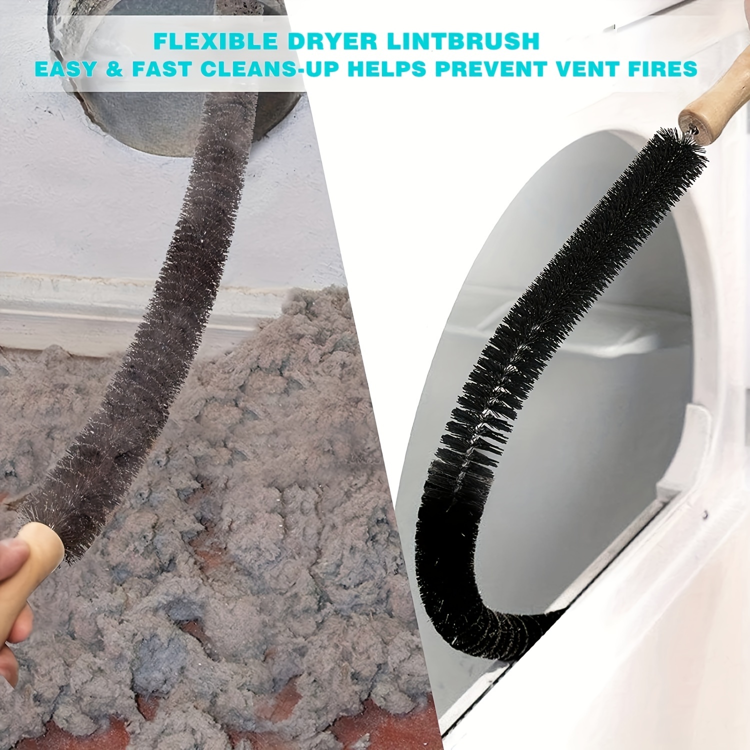 2pcs dryer vent cleaner kit dryer lint vacuum attachment and flexible dryer lint brush dryer vent vacuum hos details 1