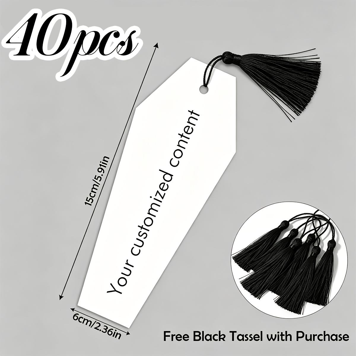 TEMU Custom Tassel Bookmark With Tassel Suitable For Page Marking, Bookmarks With Your Own Patterns/text, Self- Designs For Books, Journals, Planners