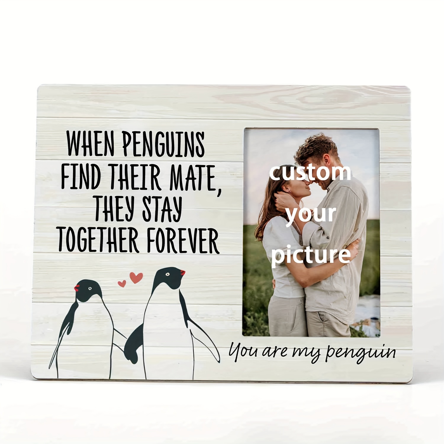 

Custom Wooden Framed 11.8x15.7 Inches, Love Picture, Personalized Couple, You Are My Penguin, Perfect Gift For Anniversary, Valentine's Day, Wedding, Or Any Special Occasion