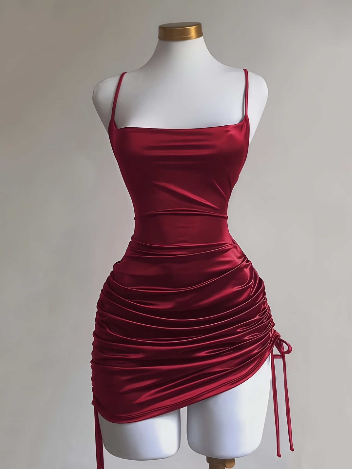 womens new solid color lace up drawstring backless suspender dress fashionable and elegant for parties dates street style cocktail dresses bridesmaid dresses daily wear suitable for   Product details 8