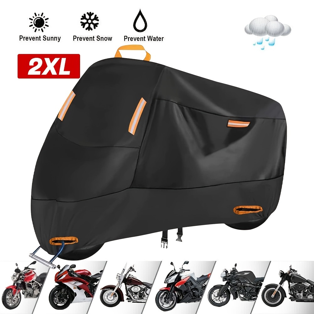 TEMU 210d Heavy Duty Small Motorcycle Season Scooter Cover With Lock-holes Storage Bag