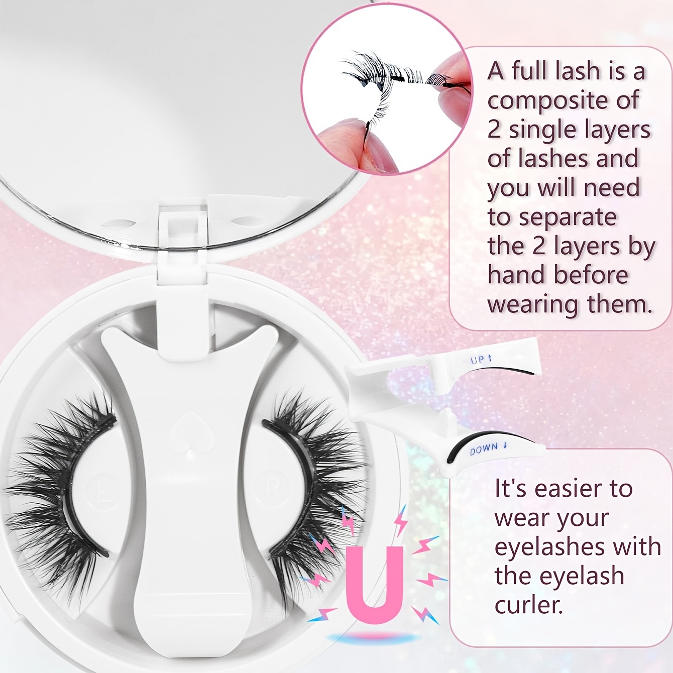 magnetic false eyelashes for lengthening the outer corner 1 pair with professional clip reusable cat eye dense natural long length eyelashes 5 12mm lightweight makeup tool Product details 2