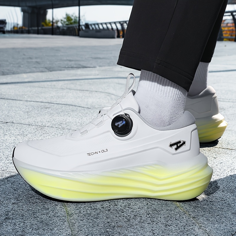Spring New Men'S Thick-Soled Casual Shoes with Breathable Fabric, Featuring a Rotating Buckle, Versatile And Trendy for Outdoor Sports