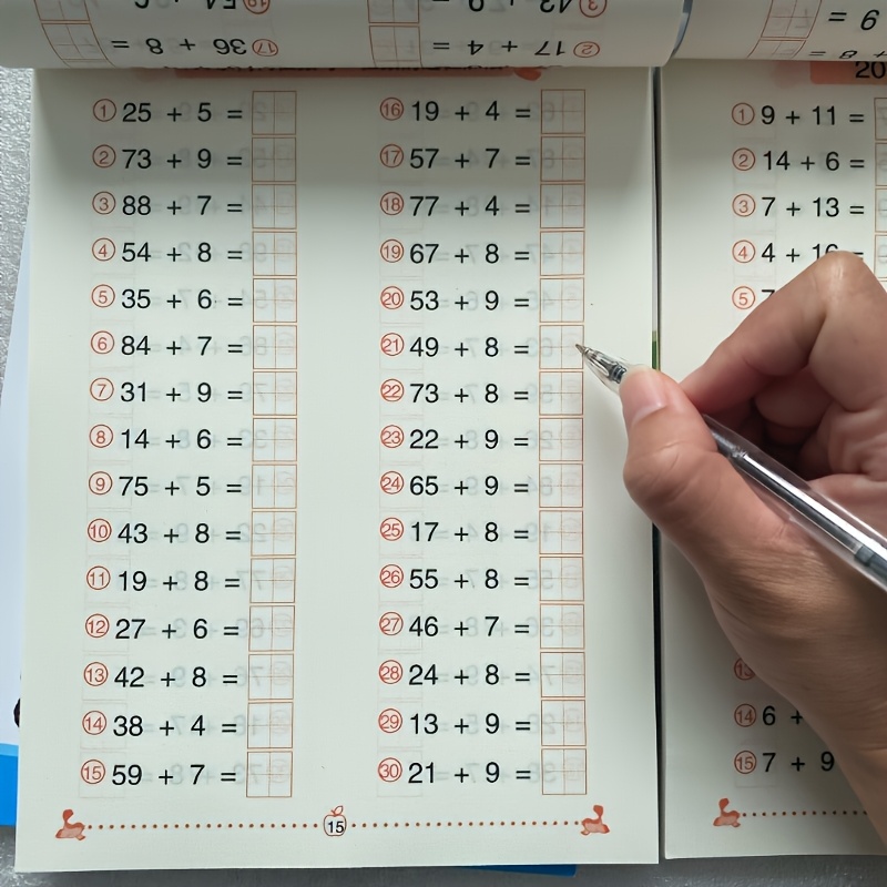 TEMU This Is A 96-page Mental Practice Book With Complete Horizontal Grids, Focusing On Addition And Subtraction Of 1 To 00. It Provides Practice.