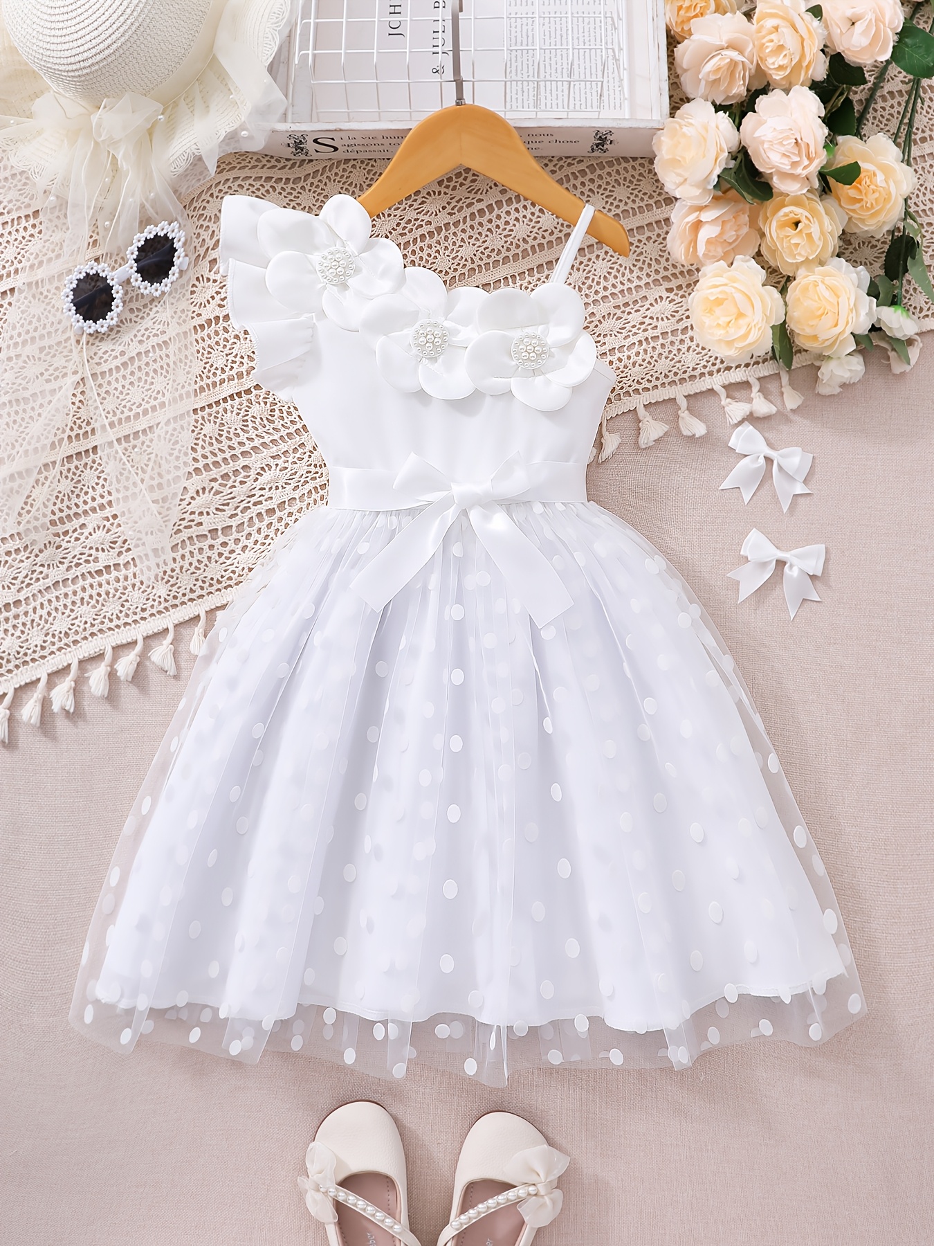 Vestido de Festa para Meninas/Vestido Branco para Meninas