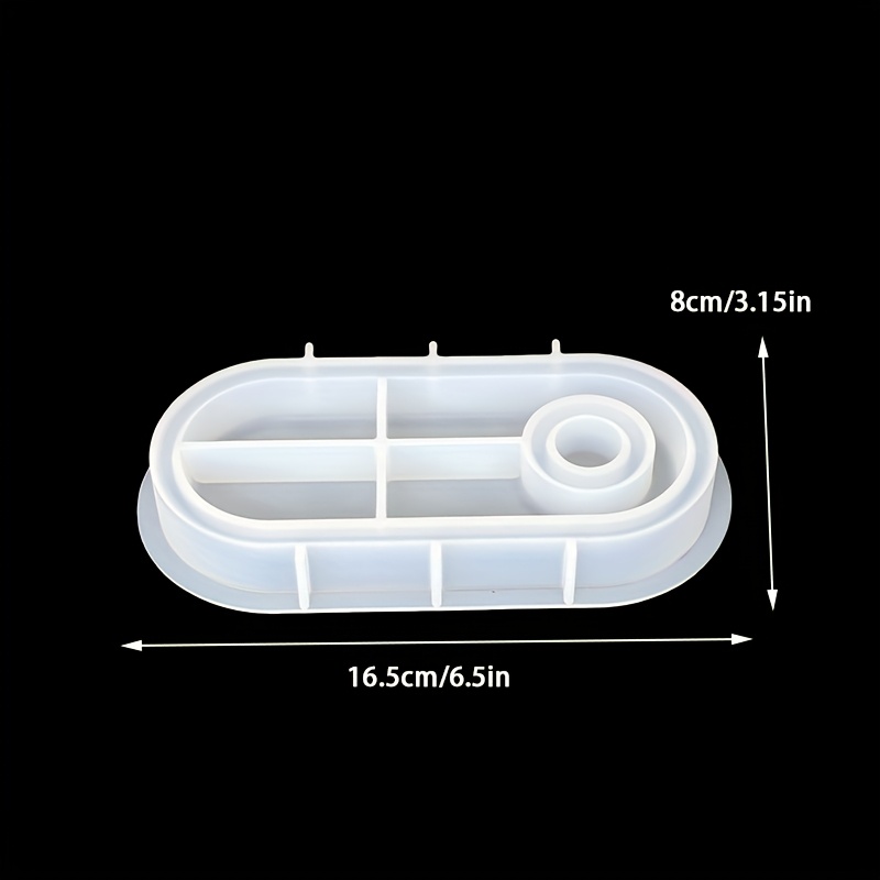 E-shop Einfache Kerzenhalterform Ovales Tablett Silikonform Ovale Aufbewahrungsschale Silikonform DIY Handgemachte Gips Harz Aufbewahrungstablett