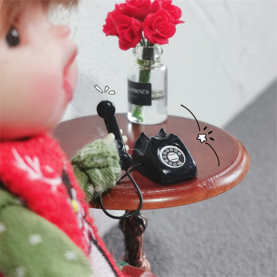 

Vintage-style Miniature Rotary Phone Model - Alloy, Diy Dollhouse & Pocket Scene Decorations, Miniature Furniture Props, Dollhouse Decor