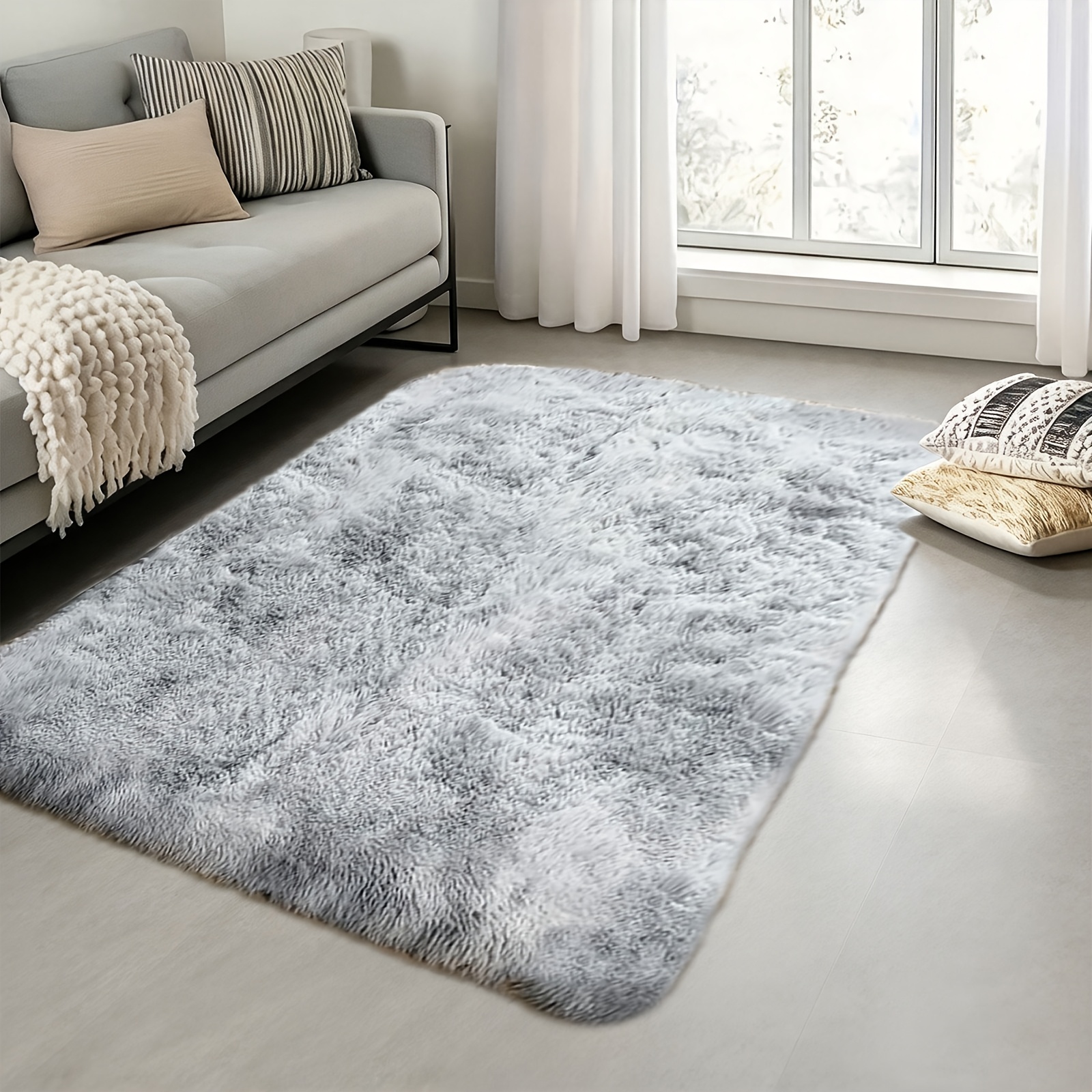 TEMU Tappeto da in e soffice, per soggiorno, camera da letto, studio, guardaroba, materiale in peluche e antiscivolo, tappetino da comodino, tappeto