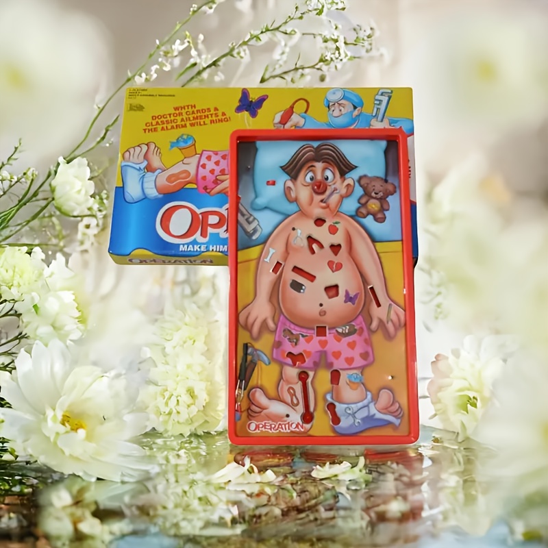 Operatie: Gesimuleerd Reddingsspel - Klassiek Medisch Thema Bordspel met Realistische Anatomie en Scheikundige Kennis, Duurzame PVC Chirurgiesimulator, Geschikt voor Feesten, Cadeaus, Educatief Spel en Familievermaak, Groepsactiviteit,Feestspellen,Interactief Spel,Hoogwaardige Simulator