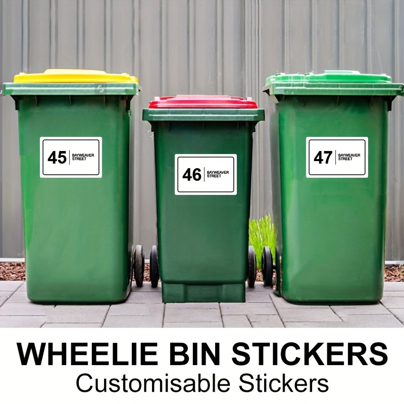 

6/12/24/48/96pcs, Personalize Your Wheelie Bin With Exclusive Custom Stickers - Featuring Your House Number And Road Name On Durable, Horizontal Decals, 10x15cm