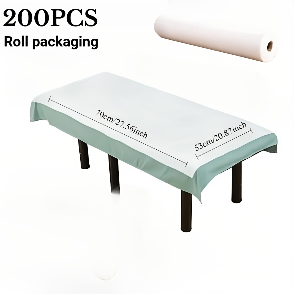 Image of 200pcs Professional Disposable Massage Bed Sheets, Breathable Spa And Beauty Bed Covers, Soft Non-woven Fabric, Suitable For Salon, Tattoo, And Facial Care, White