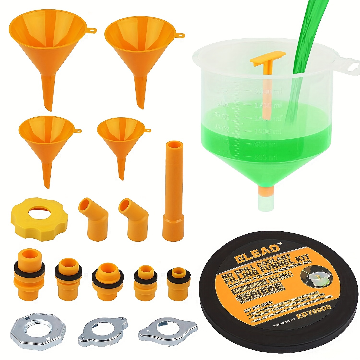 

15- -free Coolant Kit , Adapters, And Stopper - Universal Set For Automotive Use , , And Angled Attachments - Of Plastic