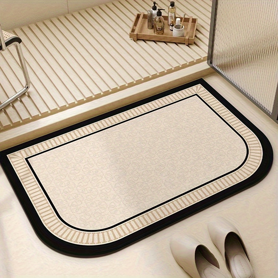 

Quick-dry Diatomaceous Earth Bath Mat - Non-slip, Easy Clean, Striped Design For Bathroom & Kitchen