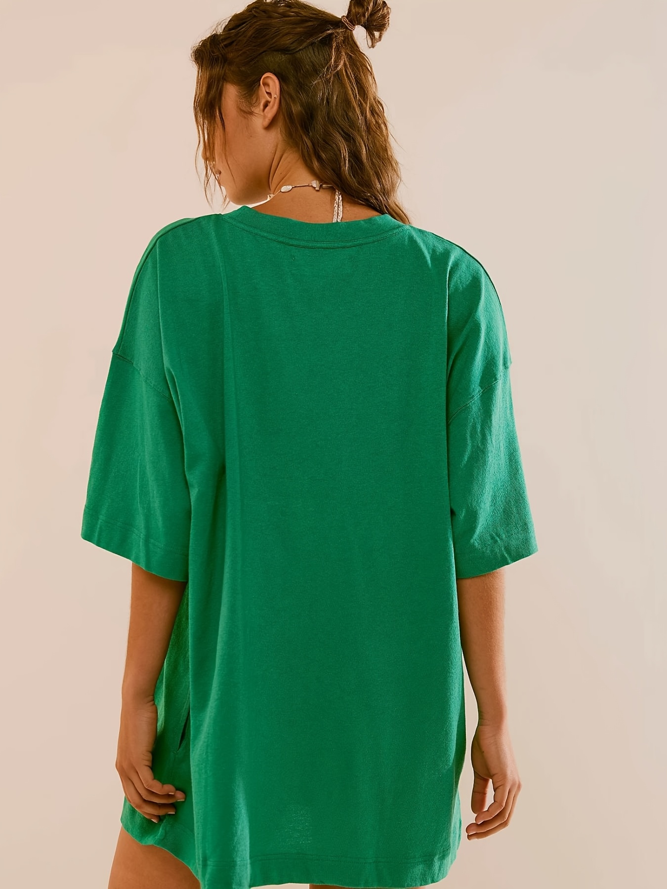 womens 100 cotton oversized t shirt dress pockets casual - Temu