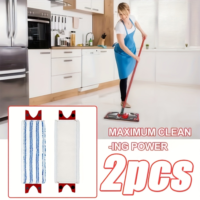 TEMU 2pcs / 2-in-1 Spray Mop Heads - , Durable & Absorbent Flat Mop Pads For Kitchen, Bathroom, Tile, Hardwood & Laminate Floors - Essential Cleaning