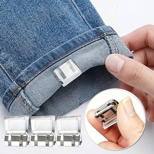16pcs set trouser hem clips 15 clips 1 storage box sew free and removable the problem of long trouser legs adjustable length clips for invisible shortening suitable as window limiters