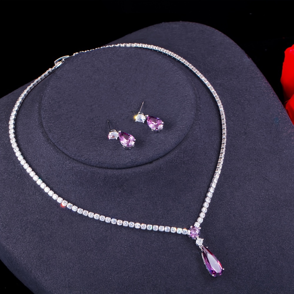 Silvery White Round Dangle Earrings & Pendant Necklace Set