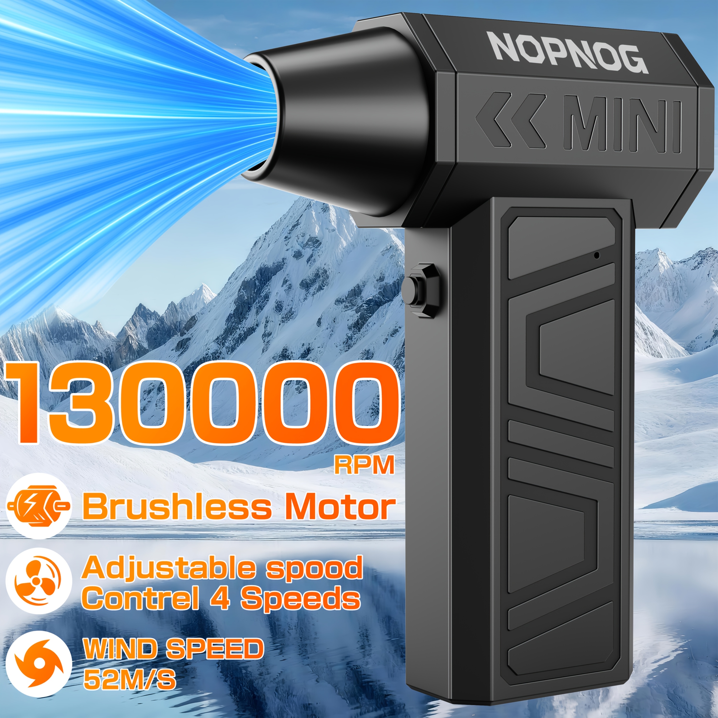 130k rpm turbo blower   adjustable cordless blower jet fan electric air duster with type c fast charging portable tool for car snow and dust cleaning