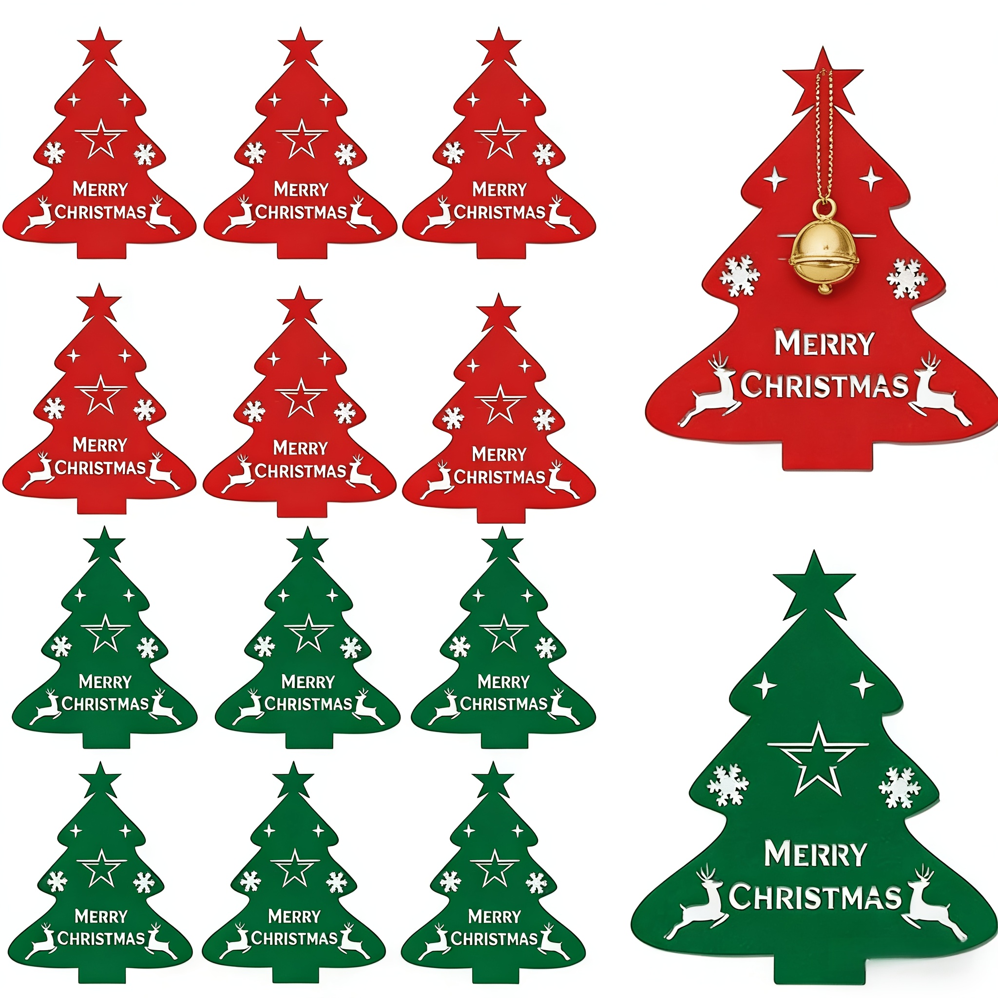 24pcs Multicolor Felt Christmas Placemats - Christmas Tree Knife And Fork Bag, Holiday Party Table Decoration