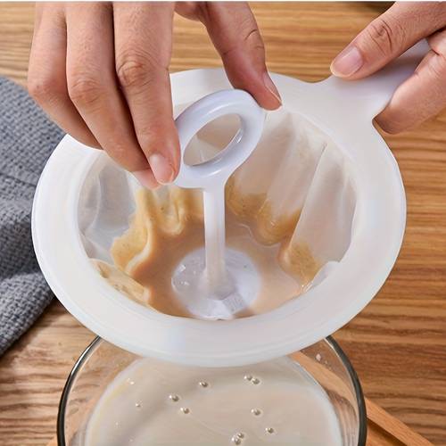 item picture 2pcs set ultra fine mesh food strainer with colander masher stick suitable for juice and soy milk durable kitchen sieve ideal for crafts and baking