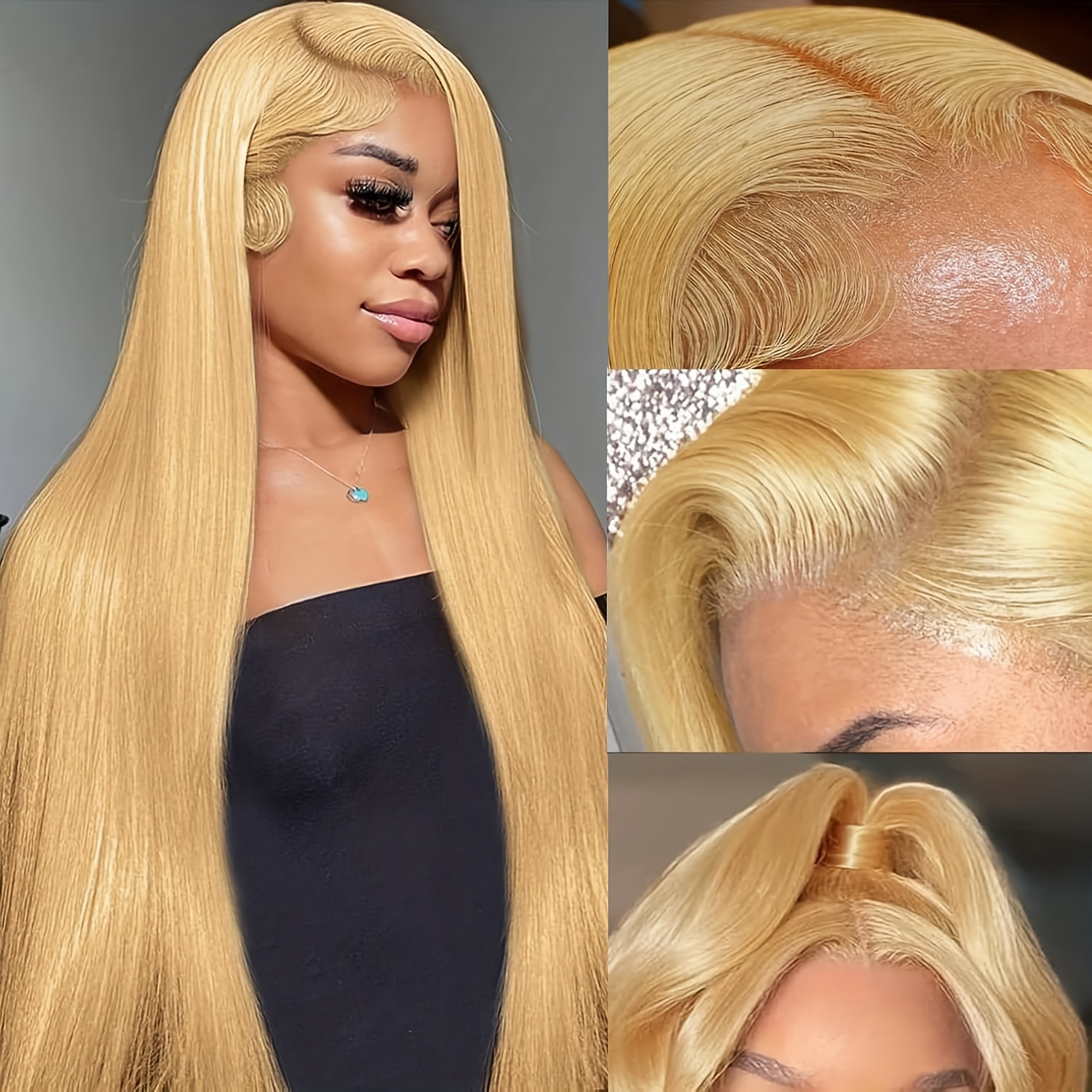 

Honey Blonde Lace Front Wig Human Hair #27 Color Straight Lace Frontal Wigs 13x6 Hd Transparent Glueless Lace Wig With Baby Hair 180% Density Colorful Wigs For Women 26 28 30 32 34inch