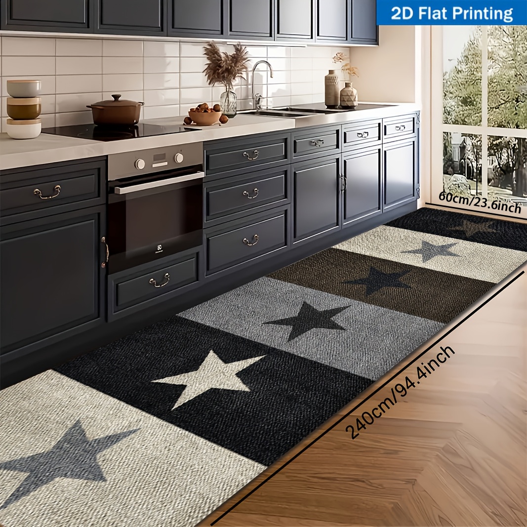 TEMU 1pc, 2d Flat Printing Hd Digital Flat Printing Star Pattern Modern Rugs, Rectangular Rug, Soft And Durable, Machine Washable And Easy To Clean,