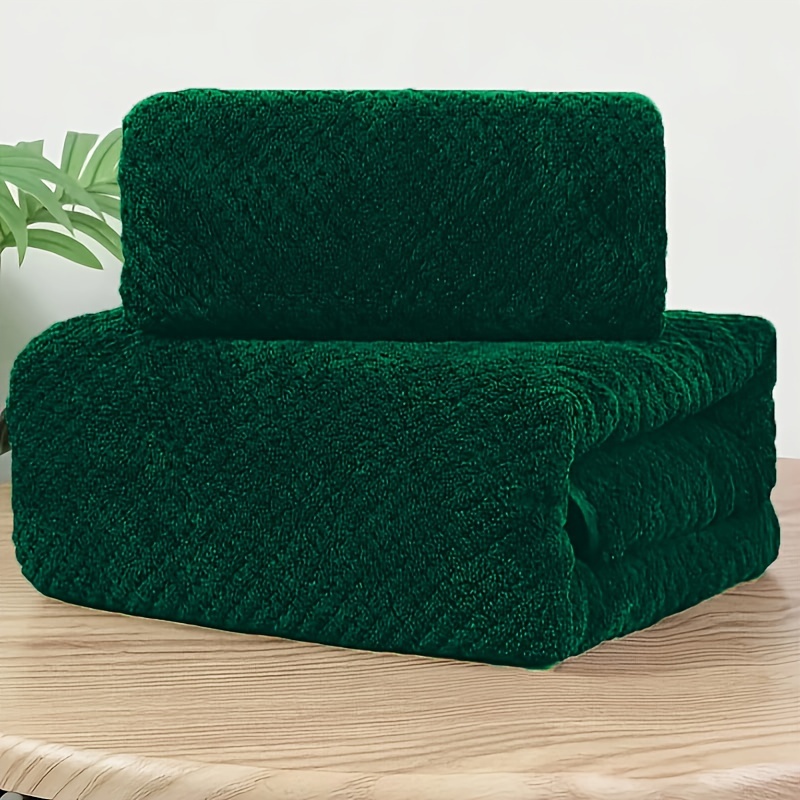 2pcs Pineapple Grain Bath Towel Set, Includes 1 Bath Towel And 1 Hand Towel, Soft And Absorbent For Home Use, Bathroom Essentials