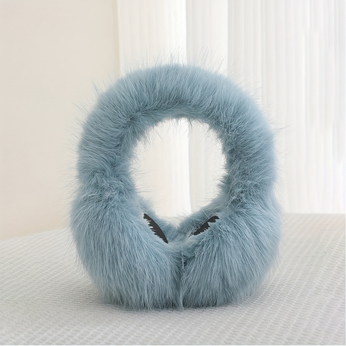 Women's Acrylic Faux Fur Earmuffs, Hand Washable, Warm Ear Protectors, Foldable