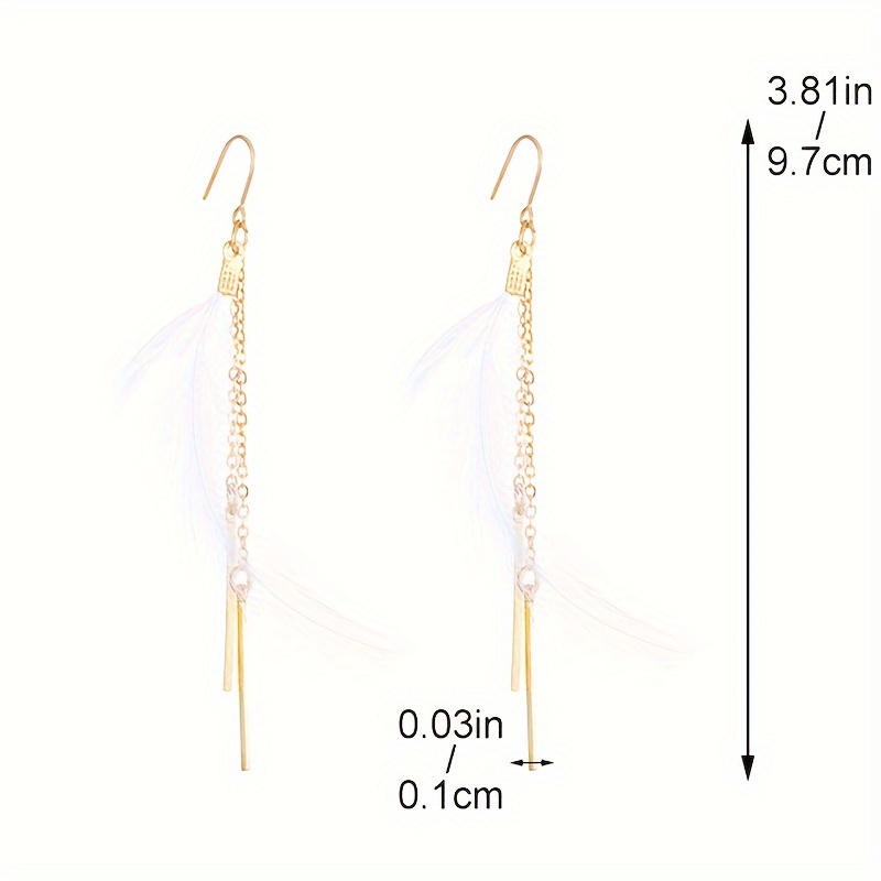 Women's Classic Long Feather Pendant Earrings, Fashionable