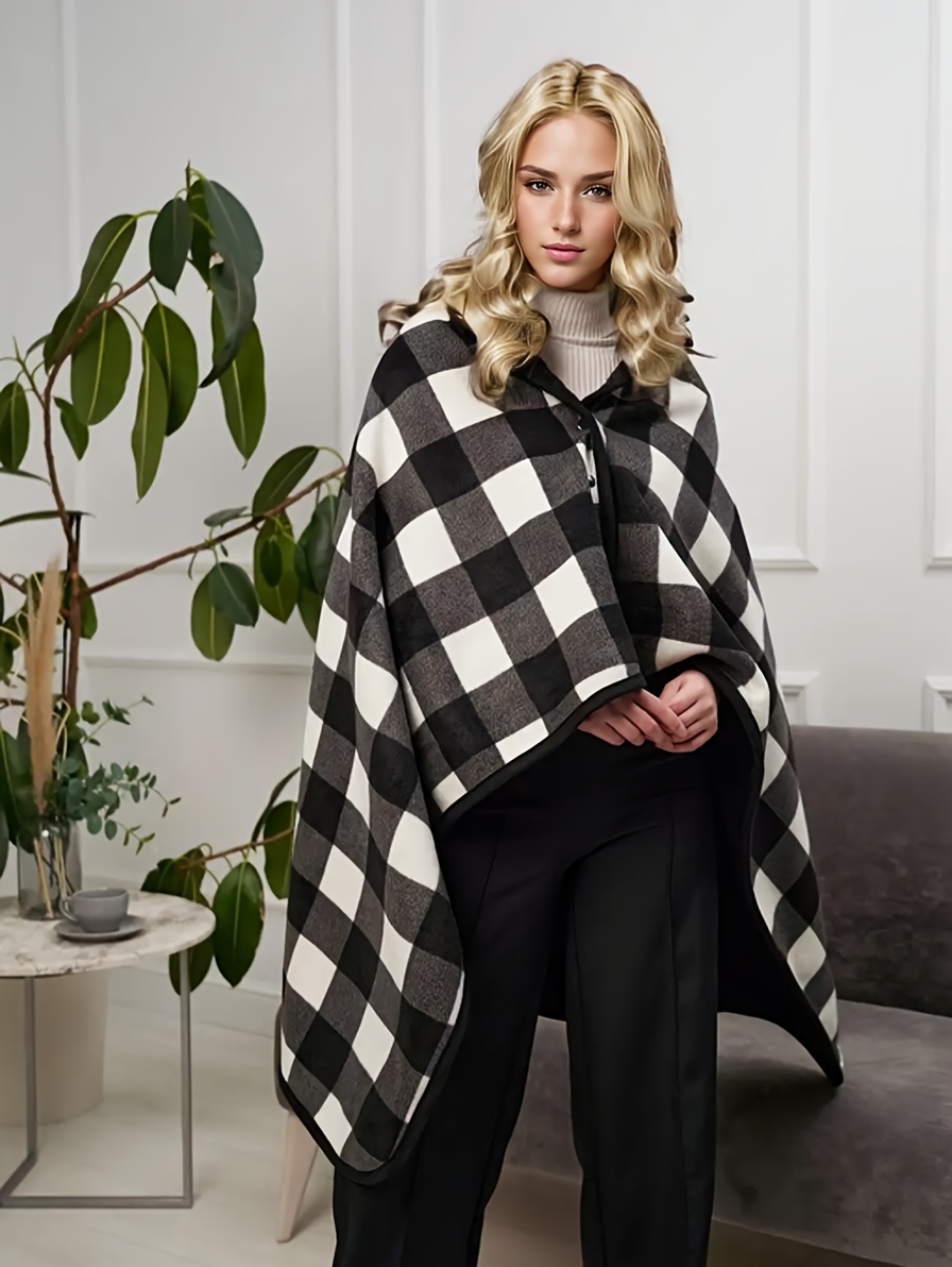 1pc multifunctional shawl blanket with double layer thick throw fleece blanket   pattern polar fleece autumn and   wearable blanket with legs blanket for couch sofa details 13