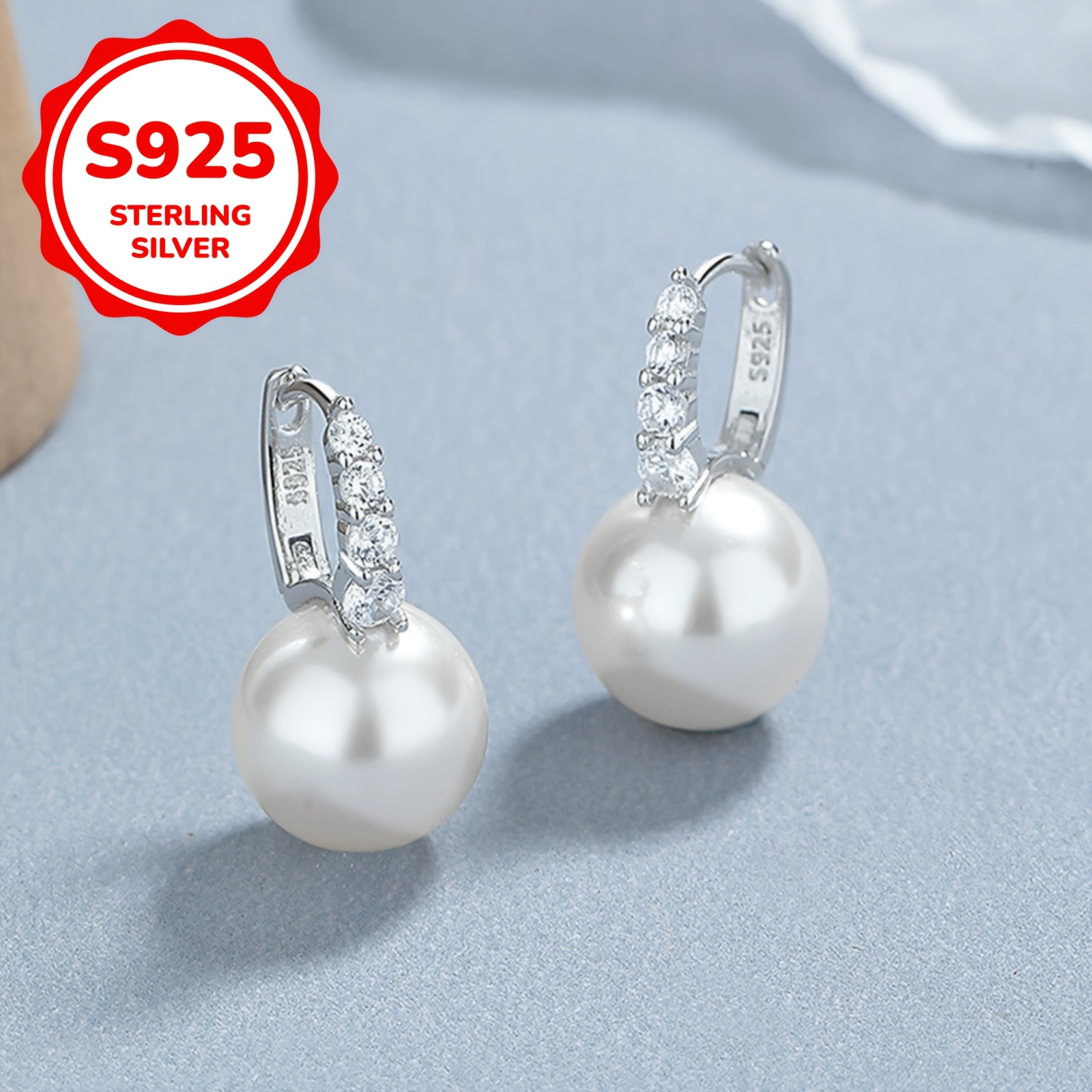1 pair ladies fashion vintage elegant ring earrings simple luxury 925 silver 3 9g synthetic zirconia mosaic with sterling silver ear needle for daily party mothers day anniversary valentines day birthday christmas Product details 4