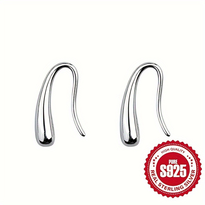 

925 Silver Minimalist Water Drop Earrings Niche Design Ear Piercing Jewelry Accessories