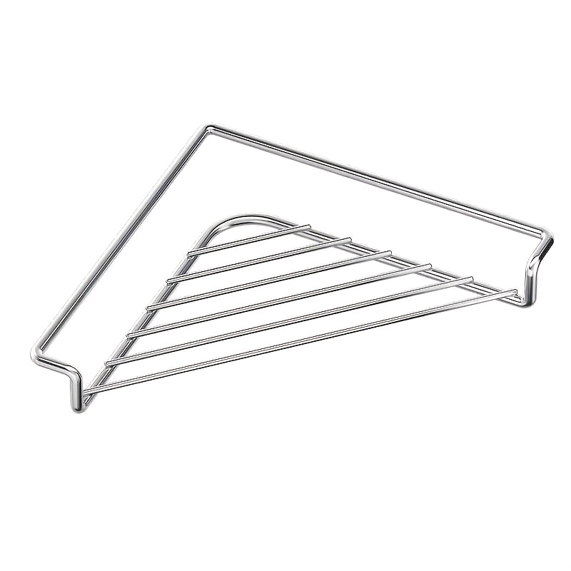 TEMU 1pc Sink Drainer Rack, Stainless Steel Triangular Sink Organizer, Space-saving, For Placing Sponges, Dish Soap, Dishcloths, Brushes, Cleaning