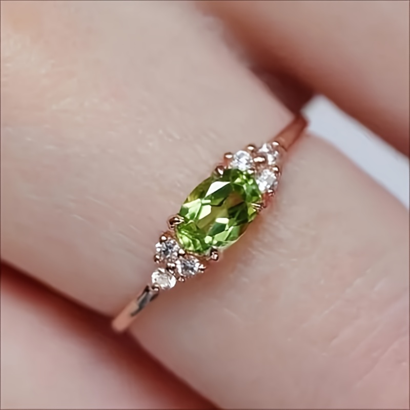 S925 Peridot & Zirconia Ring, Timeless Accessory