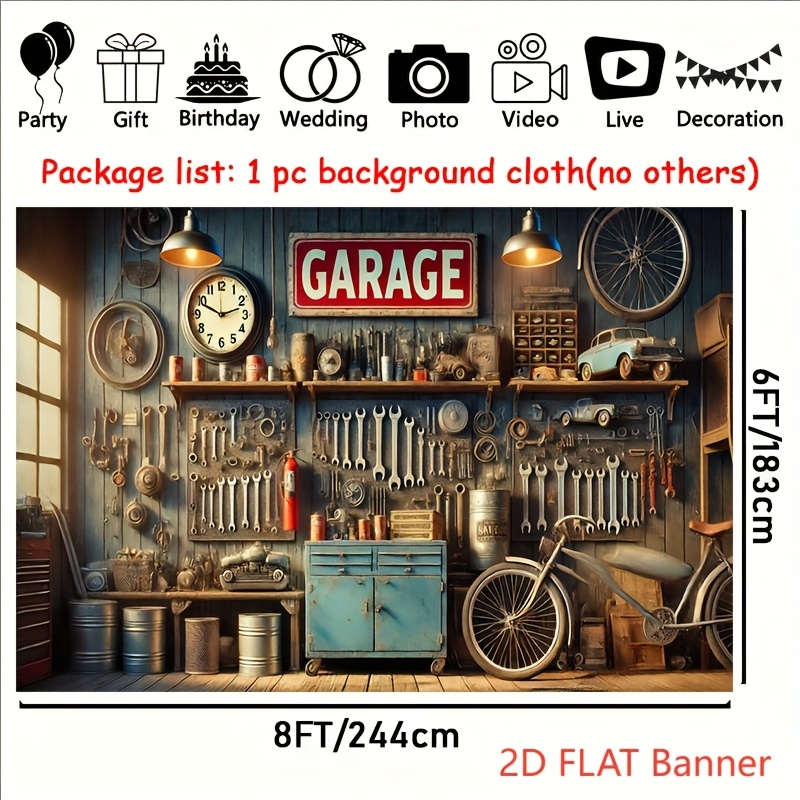 Decorative Garage Wall Tapestry Banner For Party And Celebration_voghion.com