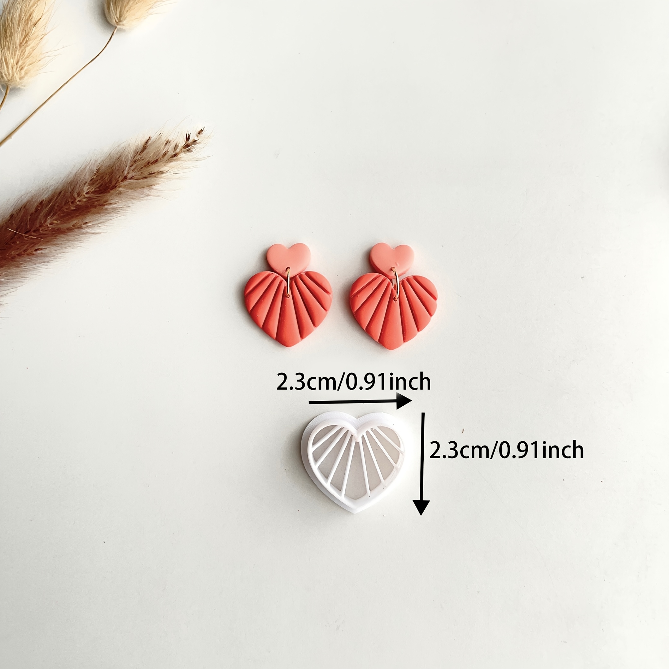 TEMU Ensemble de découpes en polymère style bohème à thème - Moules pour boucles d'oreilles avec cœurs et nœuds pour la Saint-Valentin - Kit de