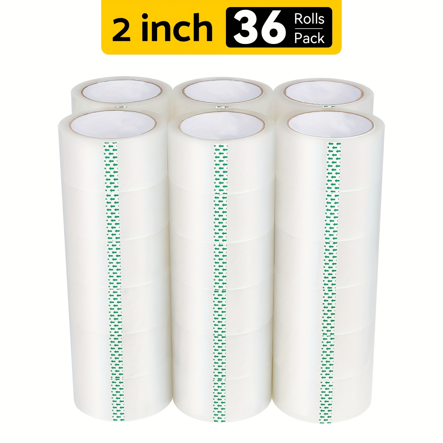 

Box Of Clear Packing Tape [pack Of 36 Rolls], 2 Inch Wide, 2.0mil Thickness, 110 Yard Per Roll, Moving, And Transportation, Packing, Repair Used, Of Applications.