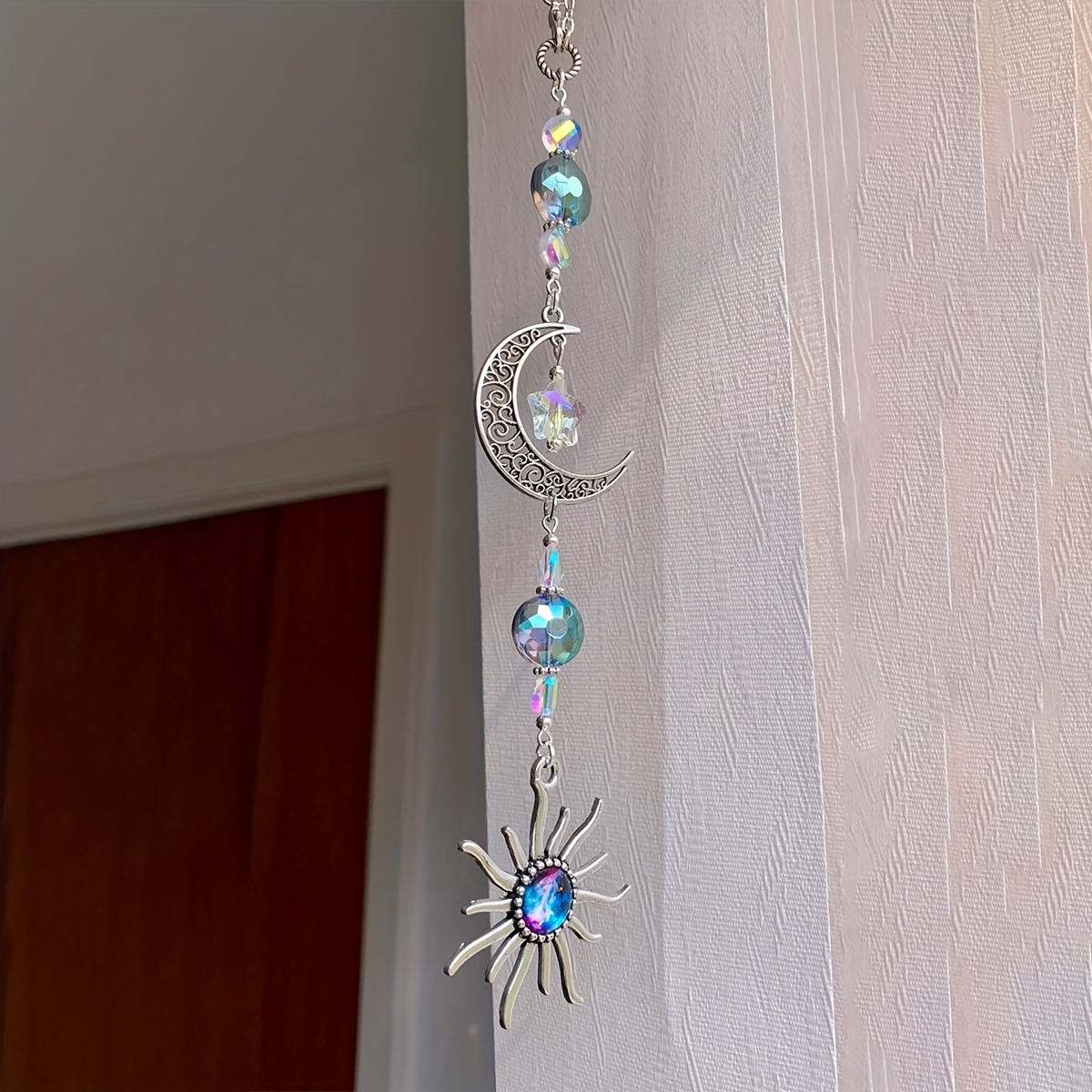 1pc , Moon And Stars Sunglasses Hanging Charm, Gift, Astronomy, , Celestial, , Universe, Sun, Space Gift Catcher Hanging Ornament