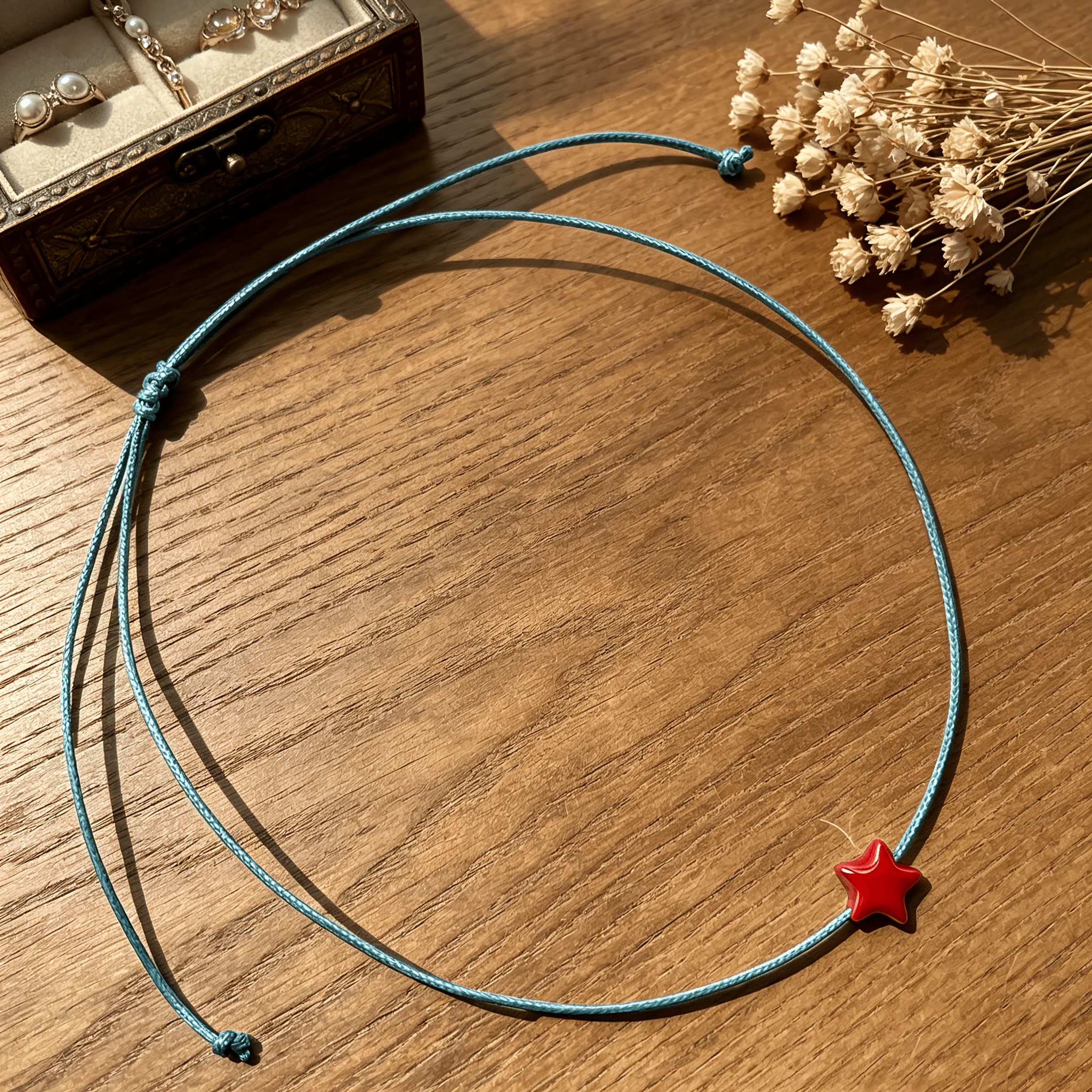 Minimalist Handcrafted Ceramic Star and Heart Pendant Necklace
