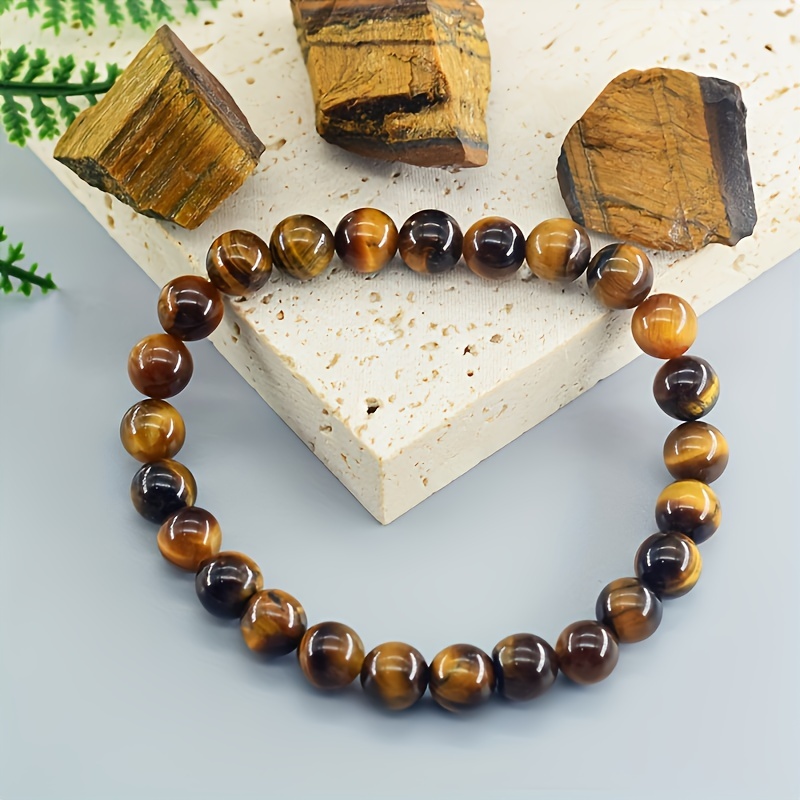 8mm mens tiger eye stone natural stone durable and fashionable suitable for daily wear unisex for men and for valentines day birthdays or special occasions Product details 0