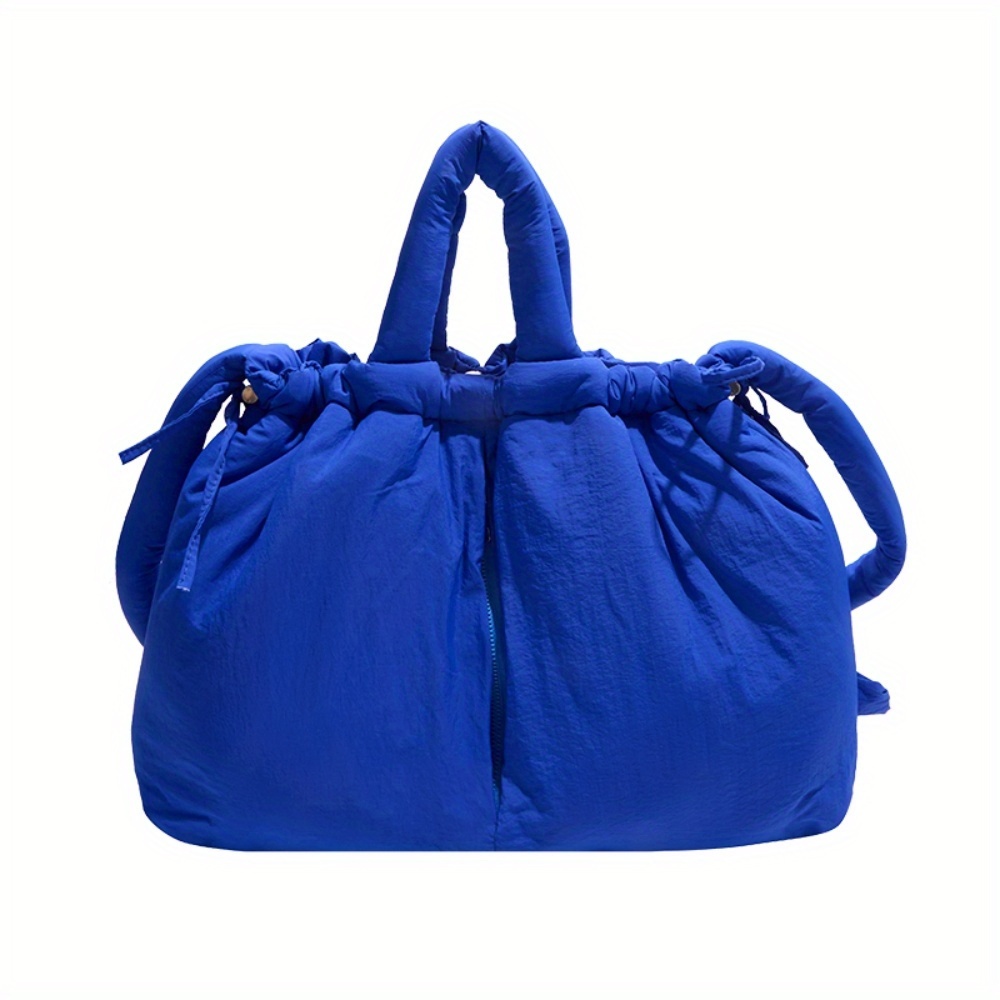 E-shop Damen Schultertasche, Bucket Bag, Nylon 2025 Neue Gesteppte Tasche, Pendler Schulter Tote Bag, Einfache Kordelzug Vielseitige Crossbody