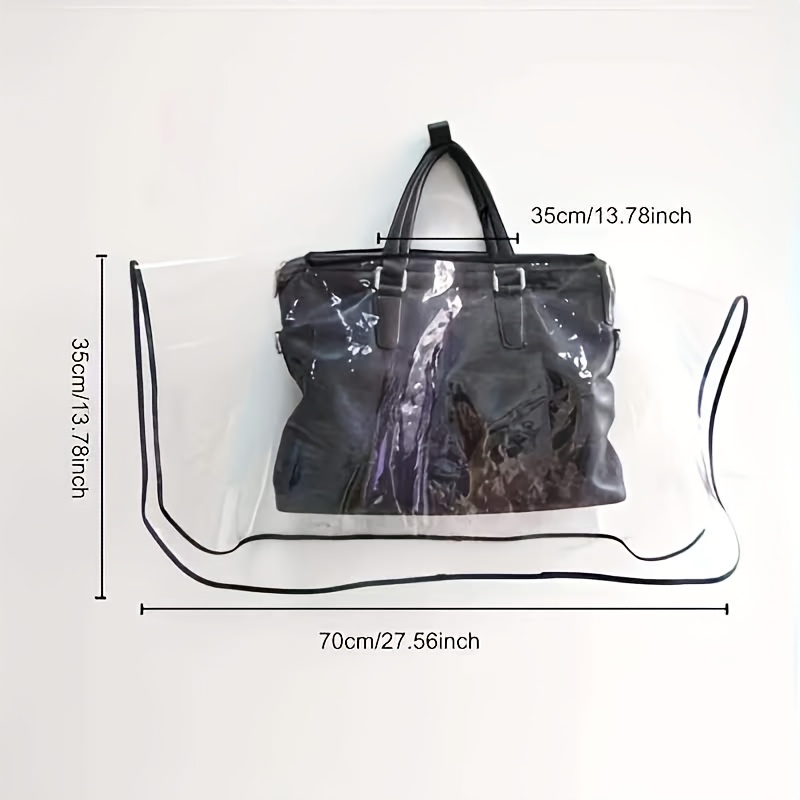 TEMU Housse de pluie transparente de haute qualité pour sac à main avec bords renforcés et , adaptée pour les voyages air, la randonnée, -poussière