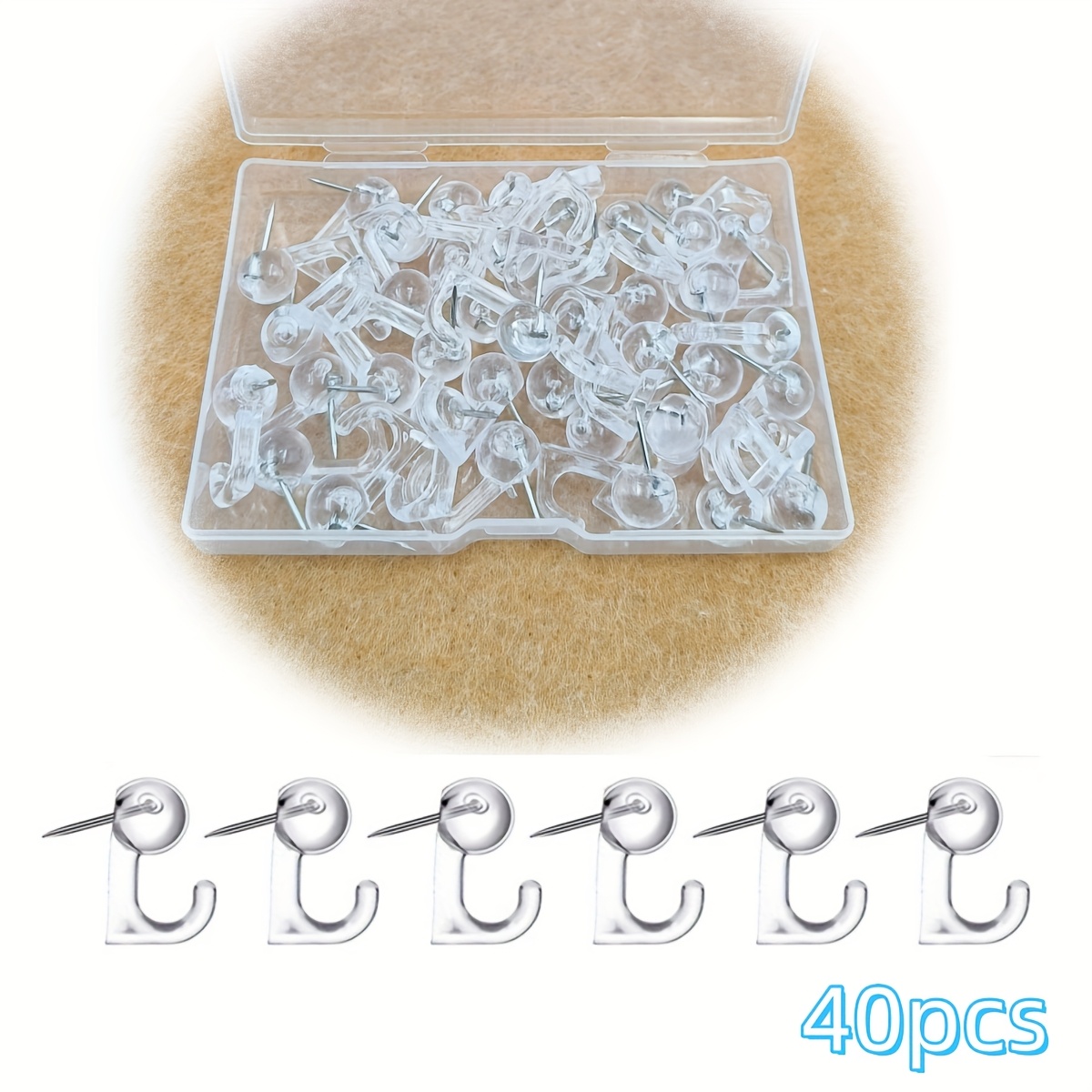 Image of 40pcs Macaron-colored Push Pins - Decorative Thumb Tacks For Cork Boards & Bulletin Boards, Diy Craft Supplies