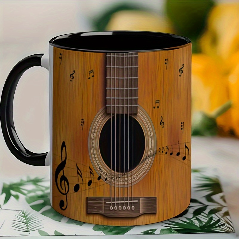 guitar themed ceramic coffee mug 11oz insulated multipurpose - Temu