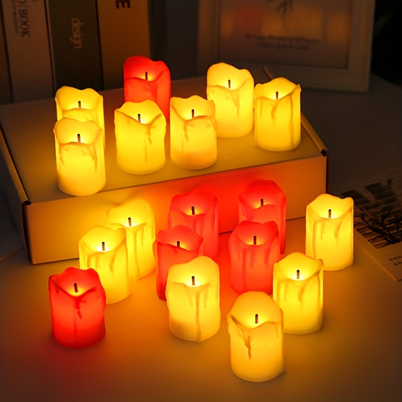 Bougies LumièRe Scintillante en de Larme LED Batterie de éLectronique Vraie  Cire de Paraffine pour Mariage