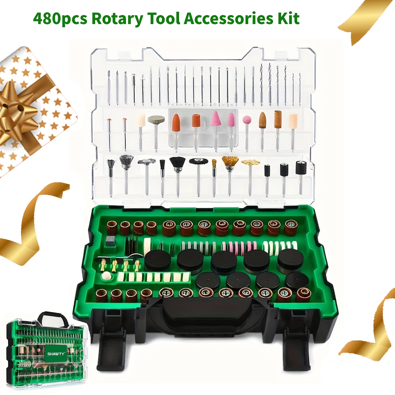 

480pcs Premium Rotary Tool Accessories Kit, 1/8'' Universal Set For Grinding, Sanding, Engraving, Sharpening, Carving, Polishing, And Deburring, Diy, Hobbyists, And Professionals