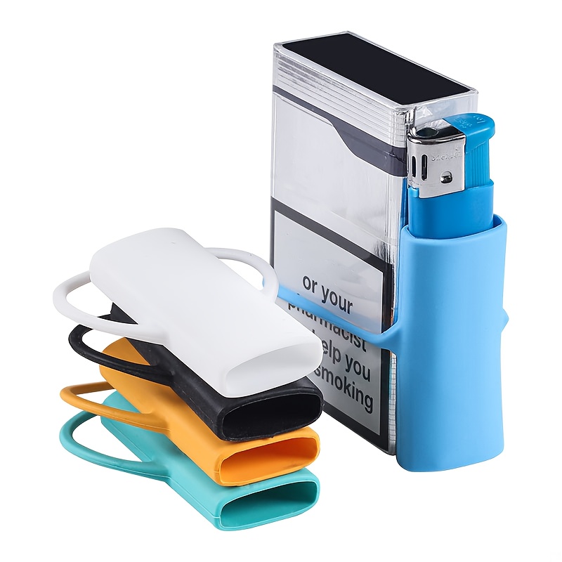 Silicone Lighter Case with Integrated Cigarette Holder - Portable, Non-Slip, Protective Design, Essential  , Suitable for  , Lighter Holder, Rechargeable Lighter (electric/usb), Lighter Case,  , Gas For Lighter