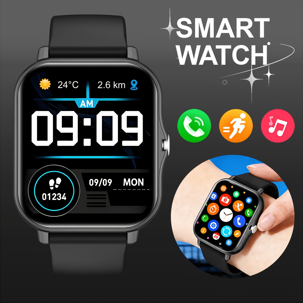 [Smartwatch, Wireless] Wireless Unisex Smartwatch, 1.83-Inch Full Screen Touch, Dialing/Answering Calls, Pedometer, Multi-Sport Modes, Call And Message Notifications, Multifunctional Smartwatch, Compatible with Iphone And Android